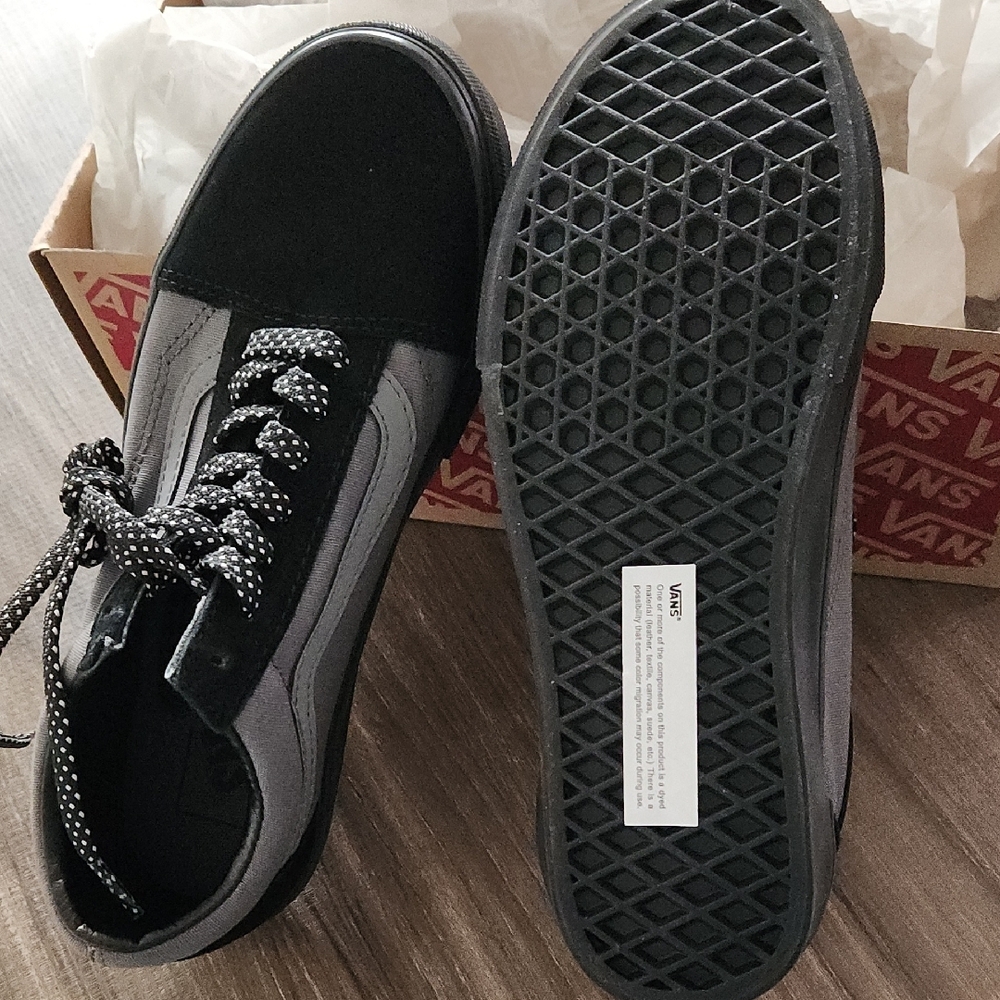 NWT Vans Black and Gray Sneakers - Picture 4 of 8